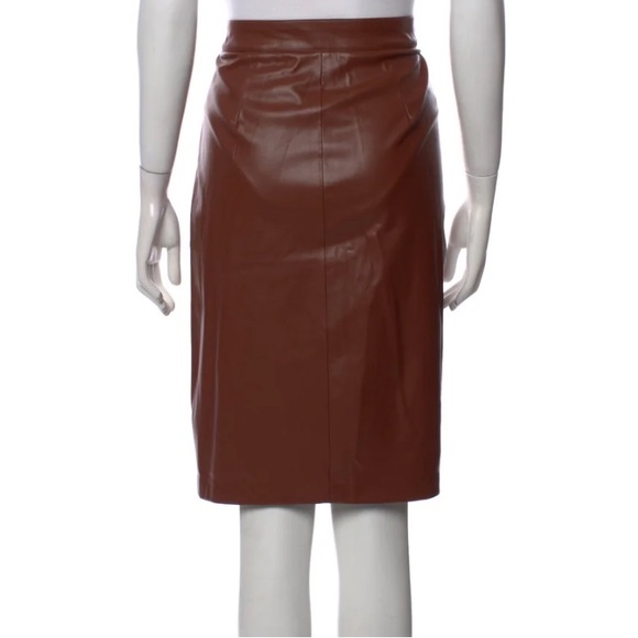 NWOT  JASON WU BROWN FAUX LEATHER SKIRT SZ XS - Picture 5 of 13